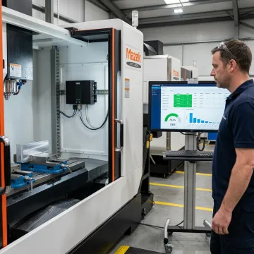 Mazak CNC machine connected to DNC software