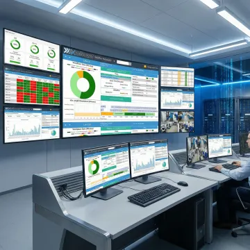 Connected manufacturing ecosystem with real-time data visualization dashboards