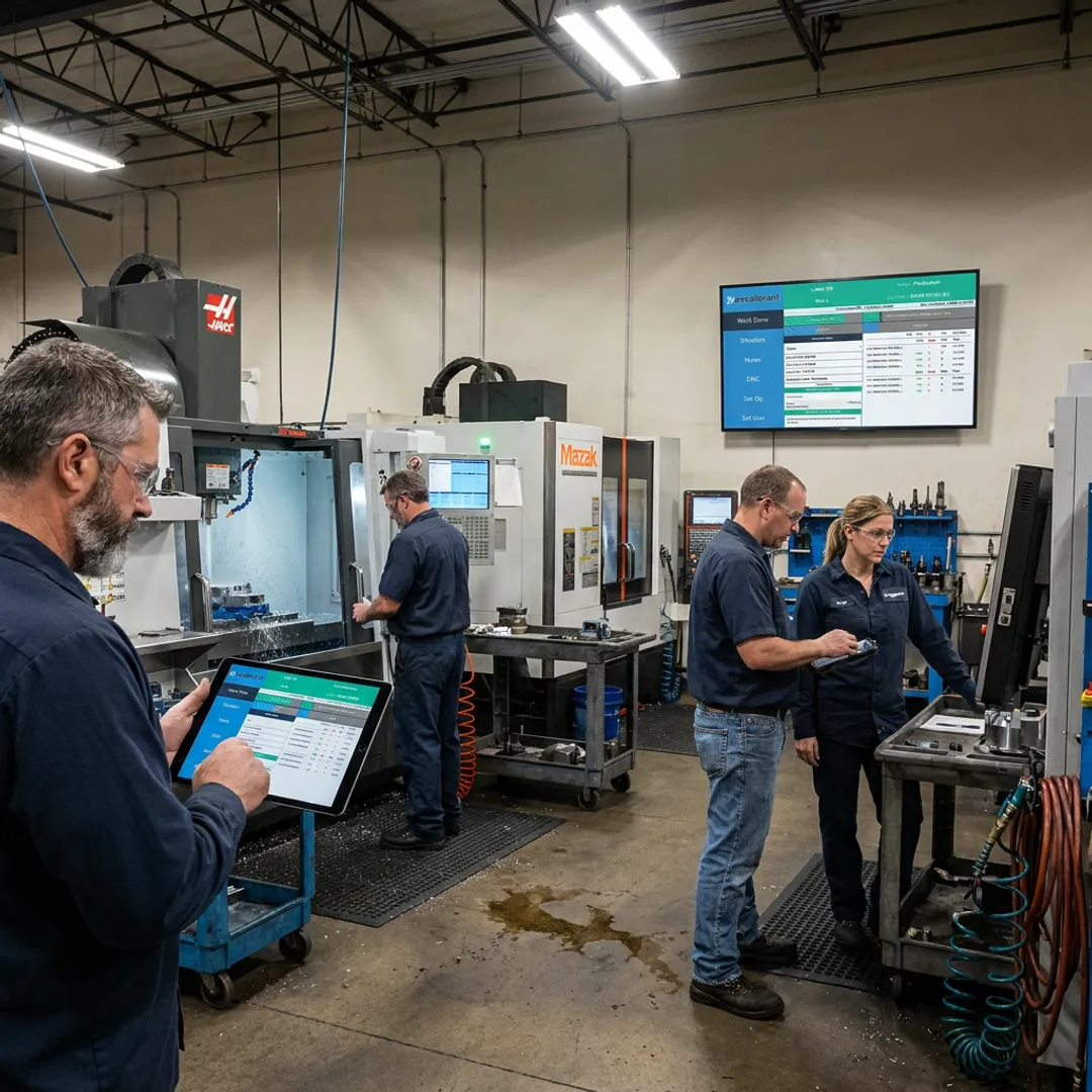 Paperless manufacturing dashboard on shop floor