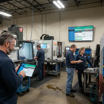 Paperless manufacturing dashboard on shop floor