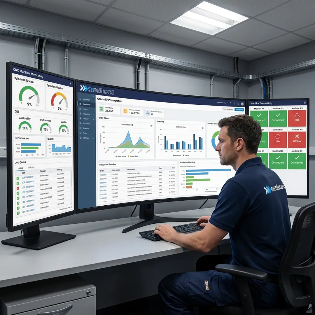 Oracle ERP integration dashboard for manufacturing