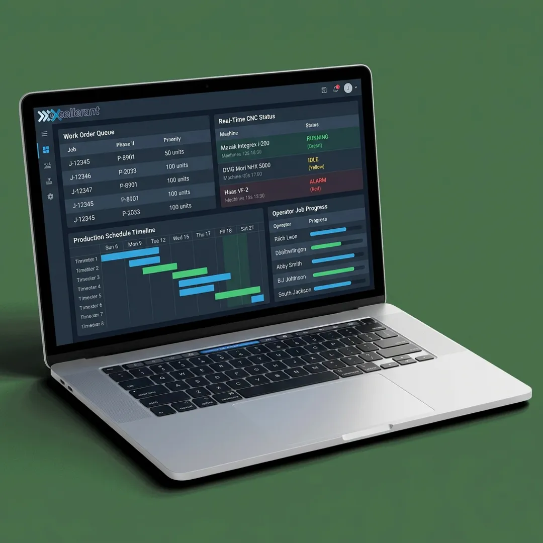 Manufacturing work order software dashboard