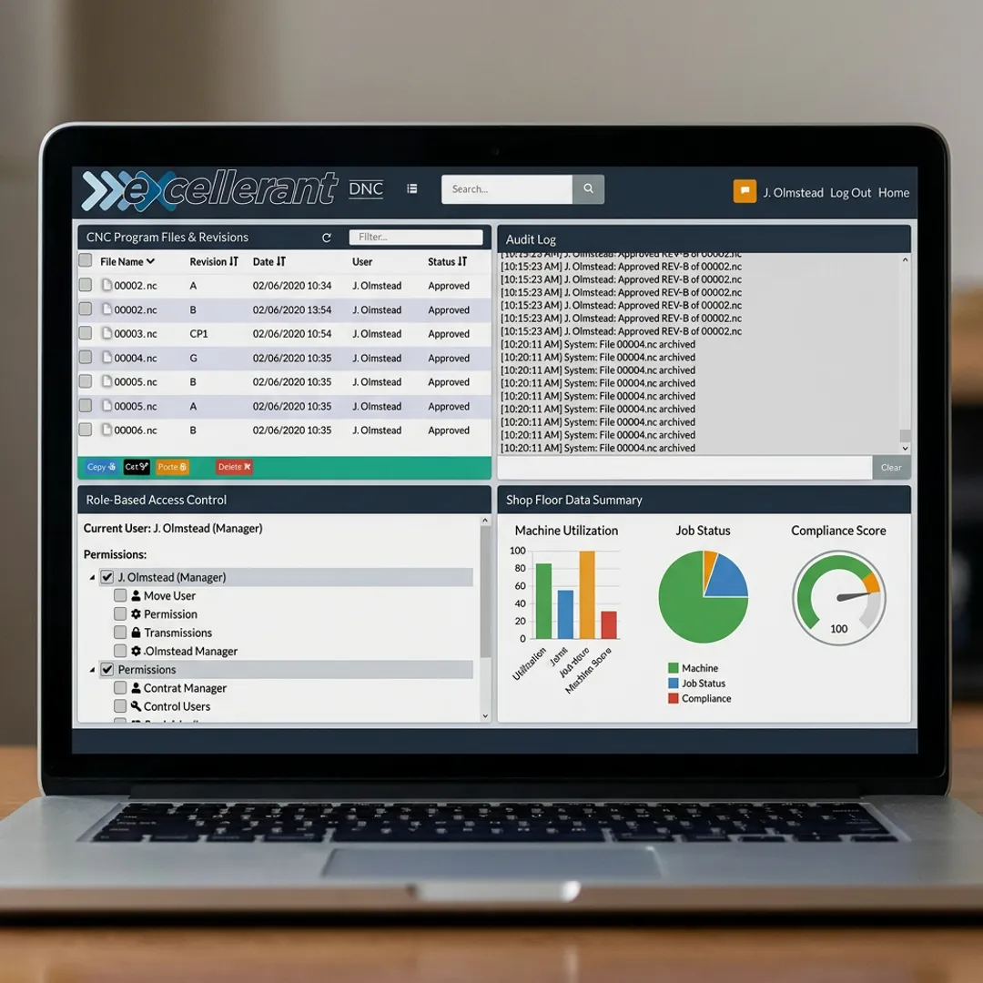 Secure CNC compliance dashboard