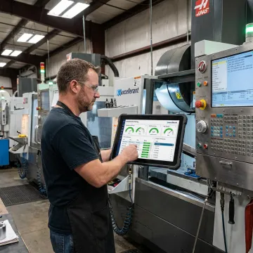 Networked CNC machines with program management dashboard