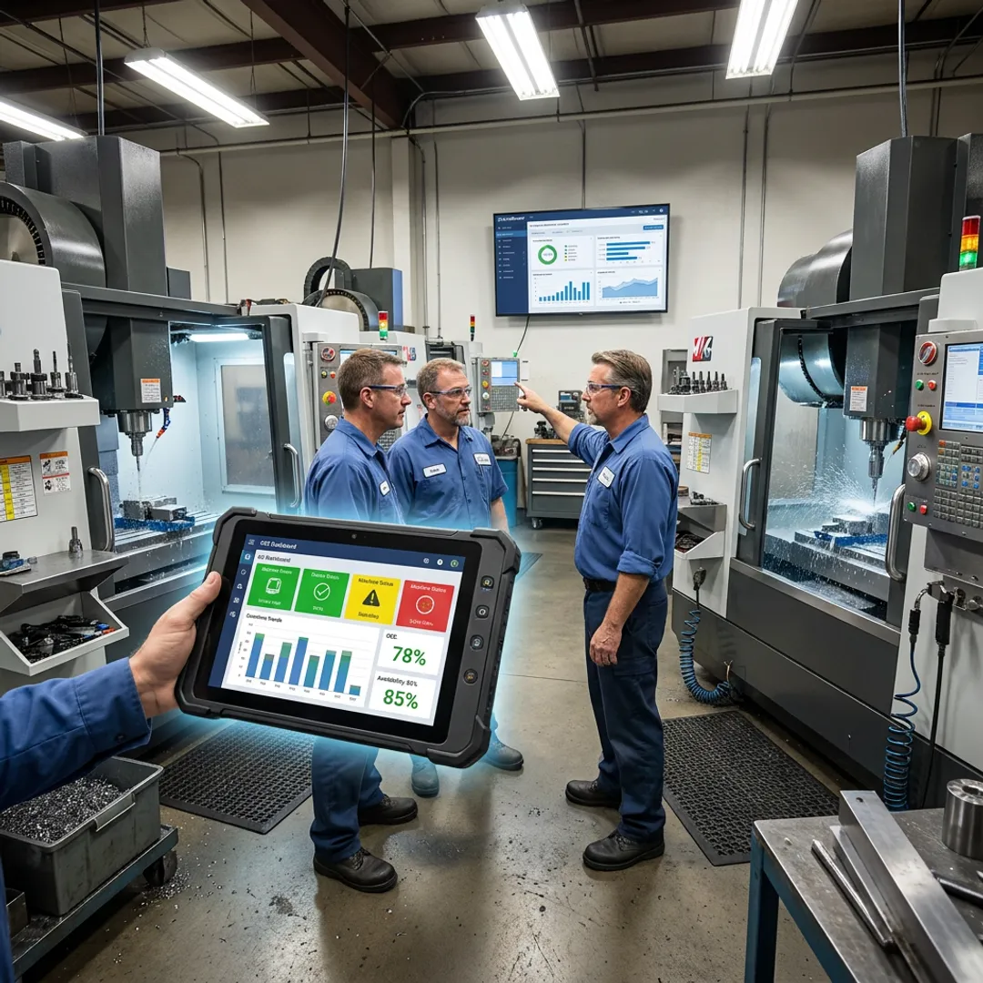 Connected CNC machines with live performance dashboard