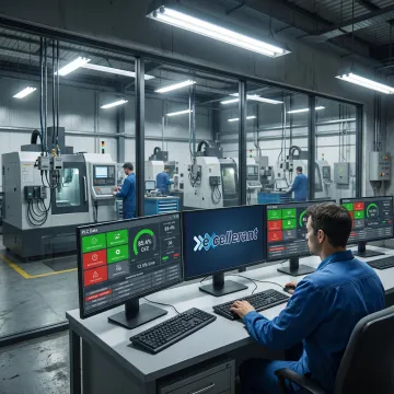 Industrial data collection dashboard monitoring connected machines