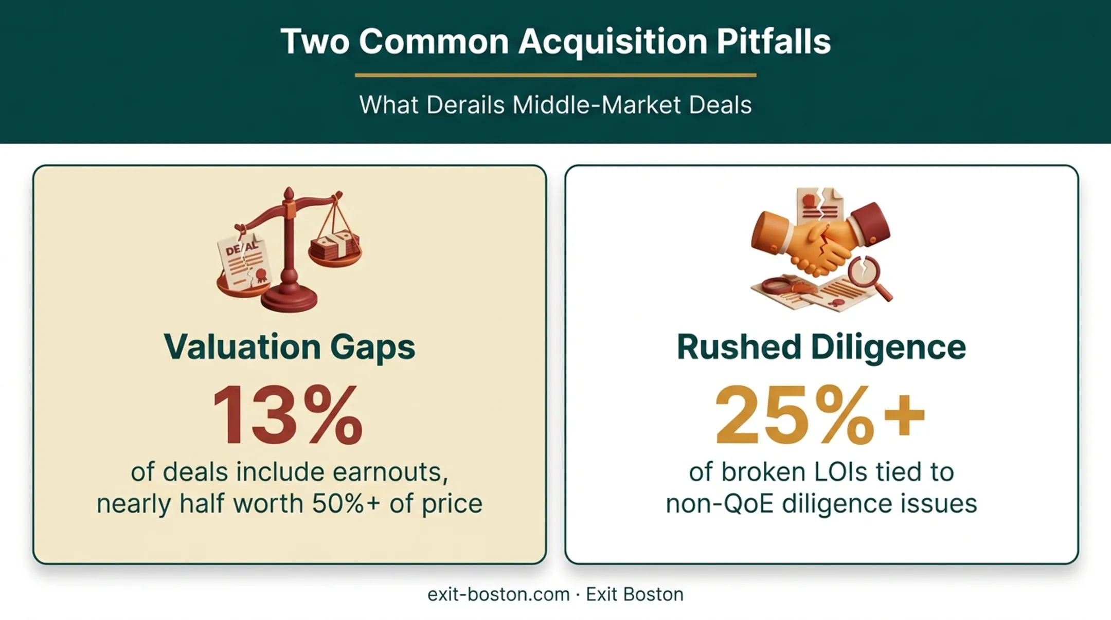 Common M&amp;A deal pitfalls valuation gaps and rushed diligence statistics