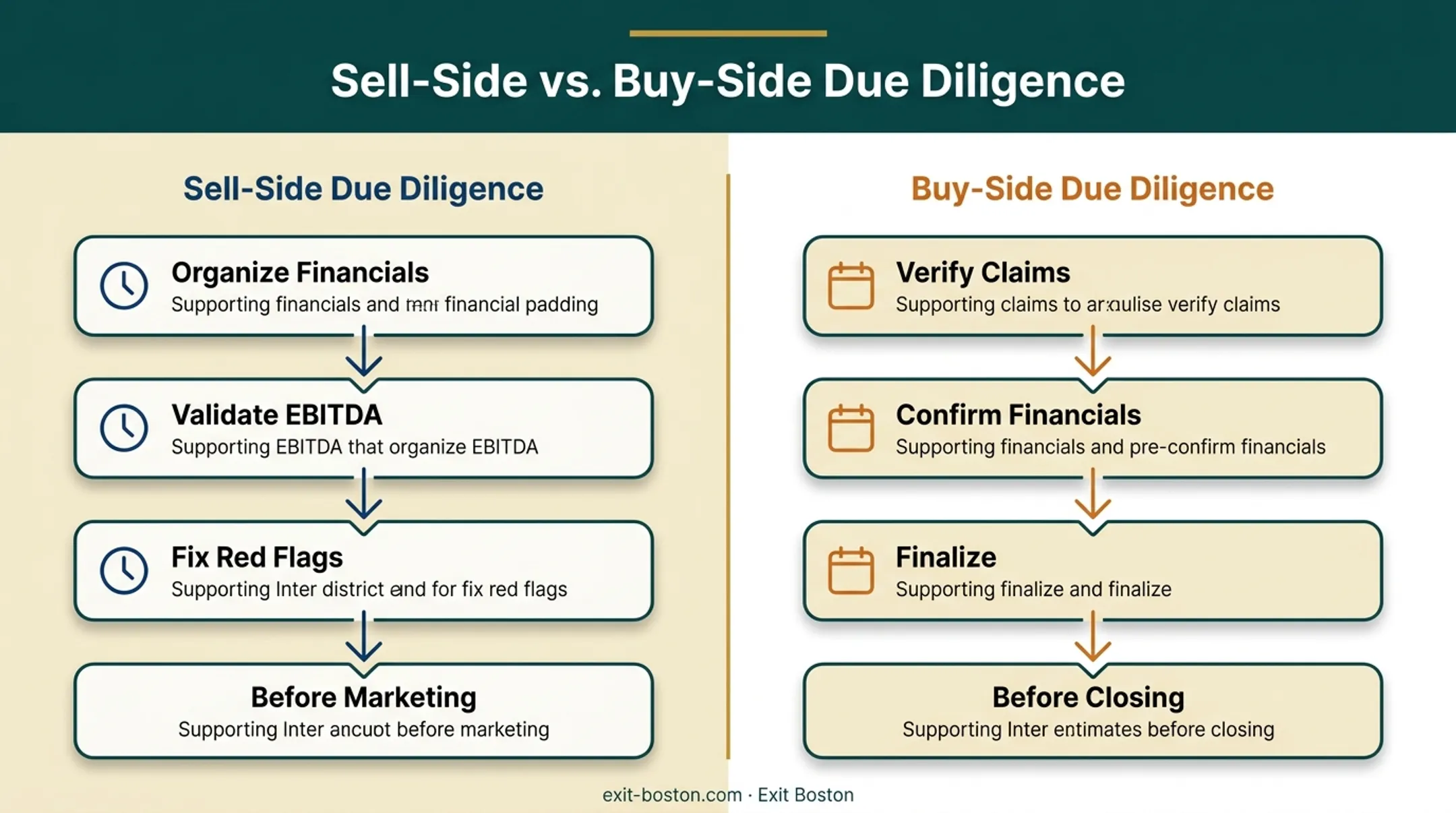 Sell-side versus buy-side due diligence timeline comparison in M&amp;A