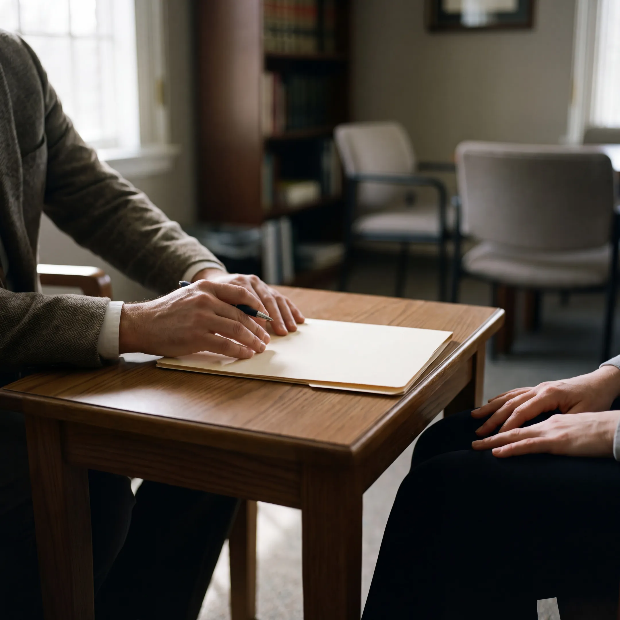 Business advisors reviewing a corporate restructuring plan