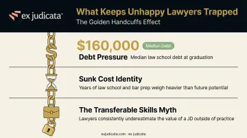 Three golden handcuffs forces keeping unhappy lawyers trapped in legal careers