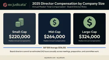 Public company board director compensation comparison small mid and large cap 2025