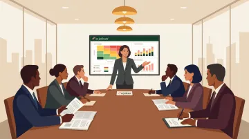 Chief Compliance Officer presenting risk strategy to corporate board in boardroom