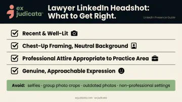 Professional LinkedIn headshot checklist for lawyers four key criteria