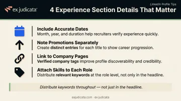 LinkedIn experience section optimization tips for lawyers four key tactics