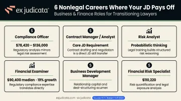 Top nonlegal business finance roles for lawyers with salary ranges comparison