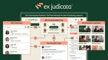 EXJ Community platform features including NPL directory mentorship and member resources