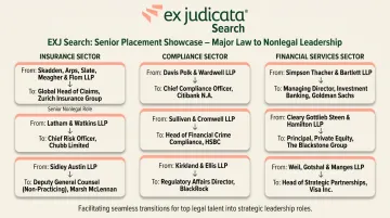 EXJ Search placement examples showing former law partners in executive nonlegal roles