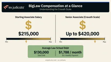 BigLaw associate salary scale from first-year to senior associate compensation levels