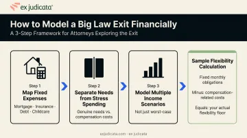 Three-step financial modeling process for Big Law attorneys planning career exit