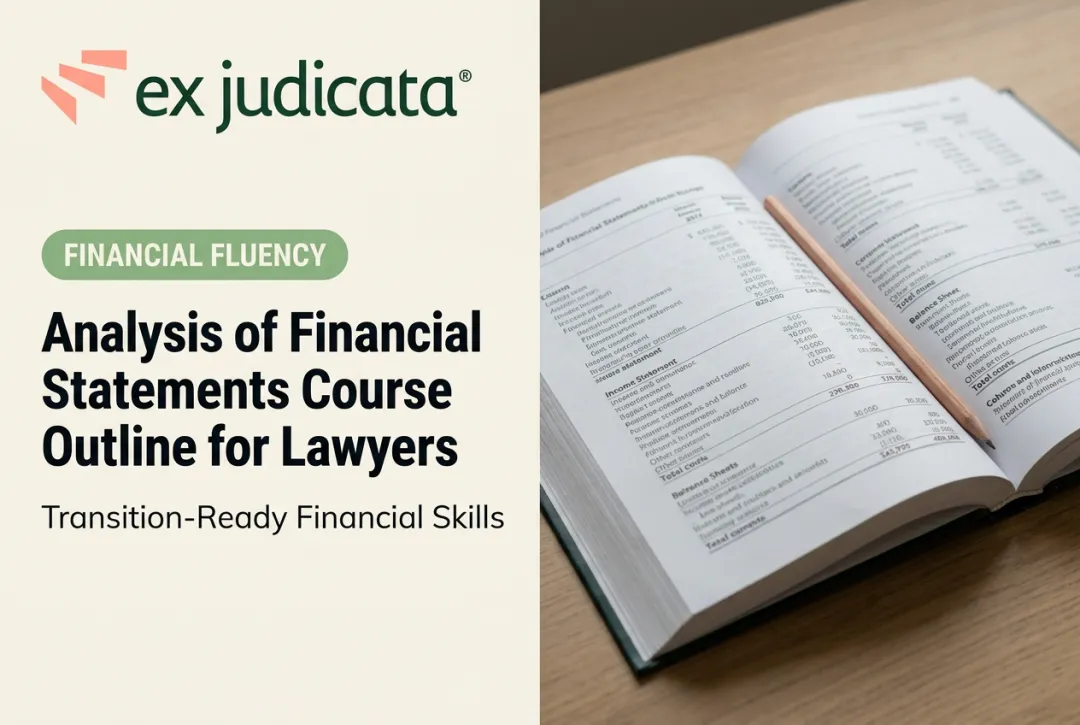 Analysis of Financial Statements Course Outline for Lawyers