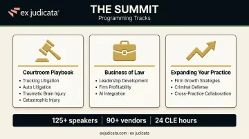 The SUMMIT conference three programming tracks for trial lawyers infographic