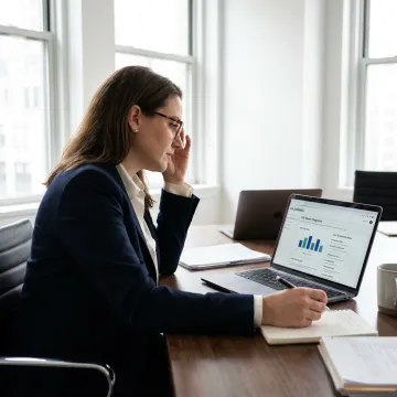 Lawyer planning a career transition on a laptop