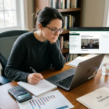 Attorney completing online accounting course