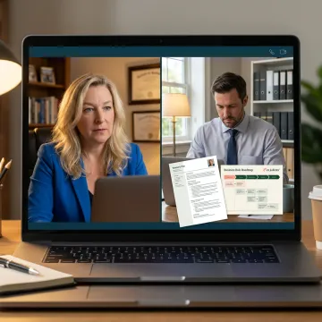 Career coach guiding a lawyer through transition planning
