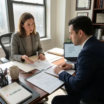 Consultant guiding a lawyer through a career transition roadmap