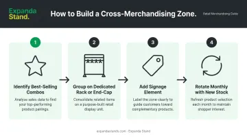 Four-step cross-merchandising outfit zone setup process for clothing retailers