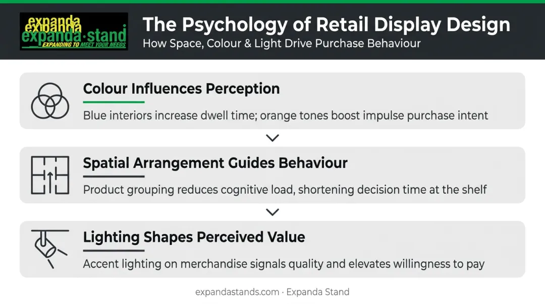 Three visual merchandising psychology principles influencing shopper purchase decisions