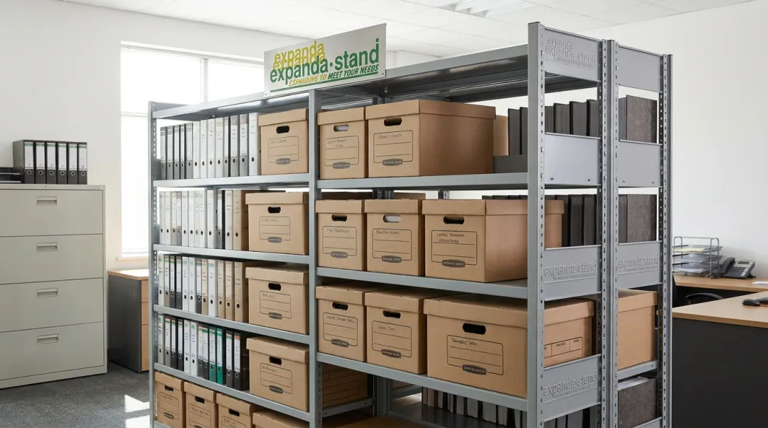 M-Lock modular boltless storage rack system for office document and archive management