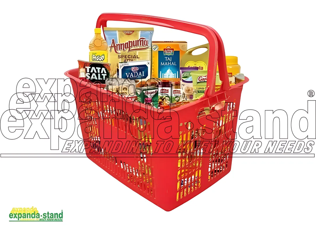 Plastic Shopping Basket Double Handle 28L | Durable Plastic Shopping Baskets With Handles