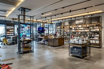 Slatwall TV Display - 2 TV with Header