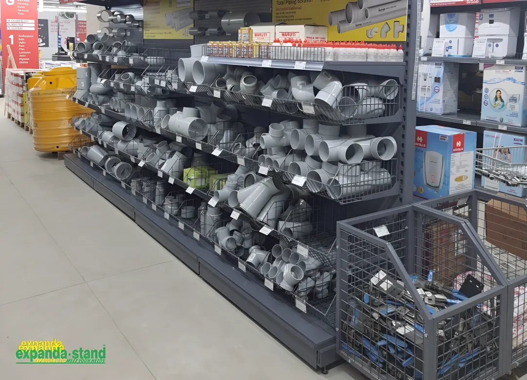 Hardware store wall rack display