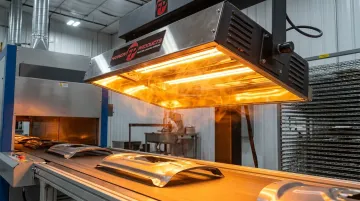 Fannon Products Goldenrod infrared lamp with gold reflector for industrial paint curing
