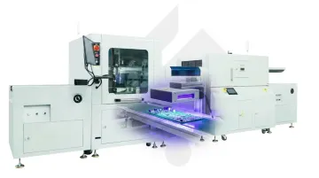 UV LED curing system applied to printed circuit board conformal coating in electronics manufacturing