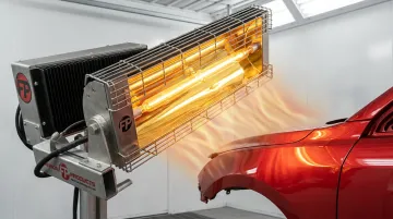 Fannon Products Goldenrod short-wave infrared lamp used for automotive paint curing