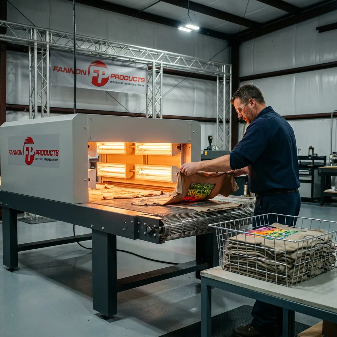 Screen printing dryer curing printed shirts