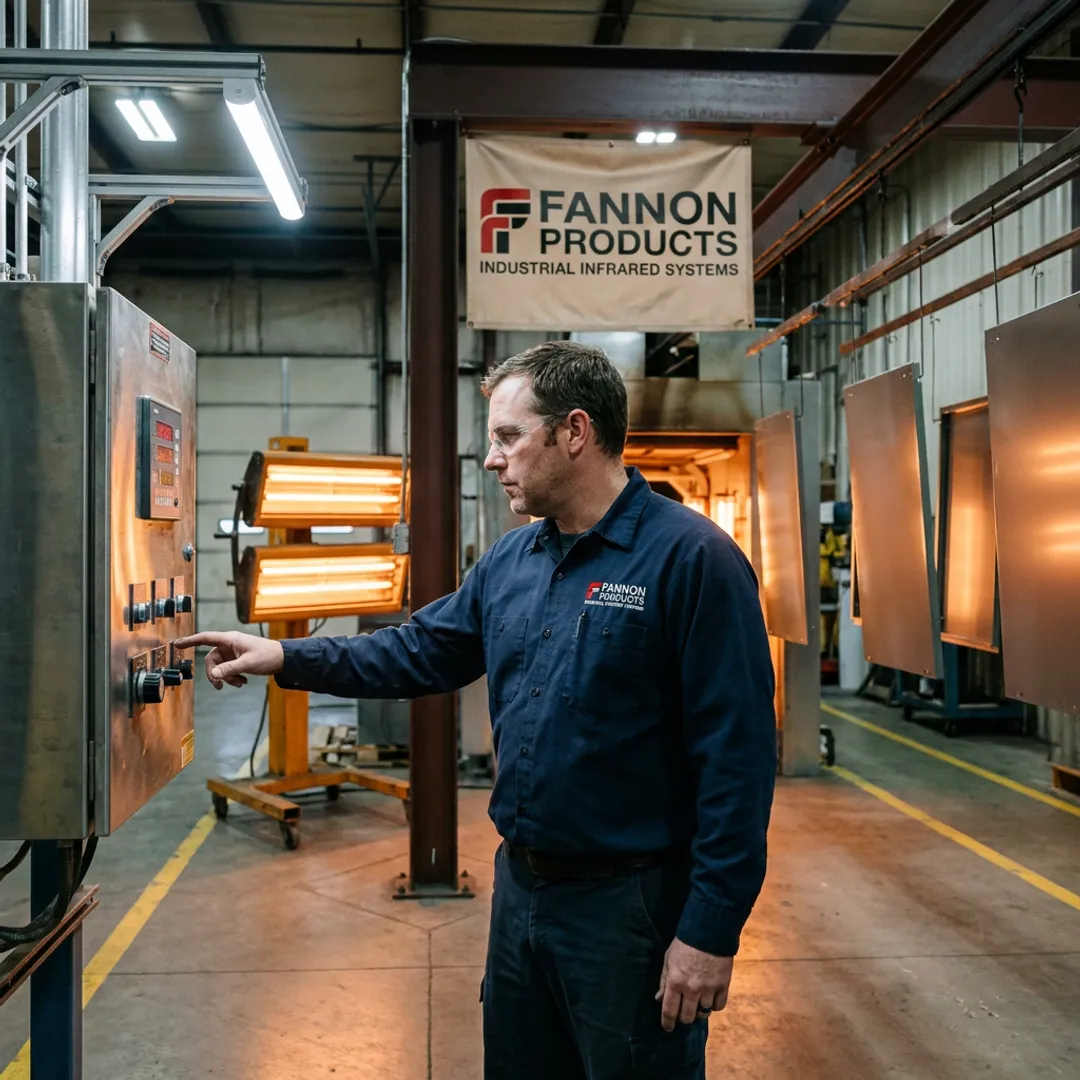 Engineer configuring infrared paint curing controls