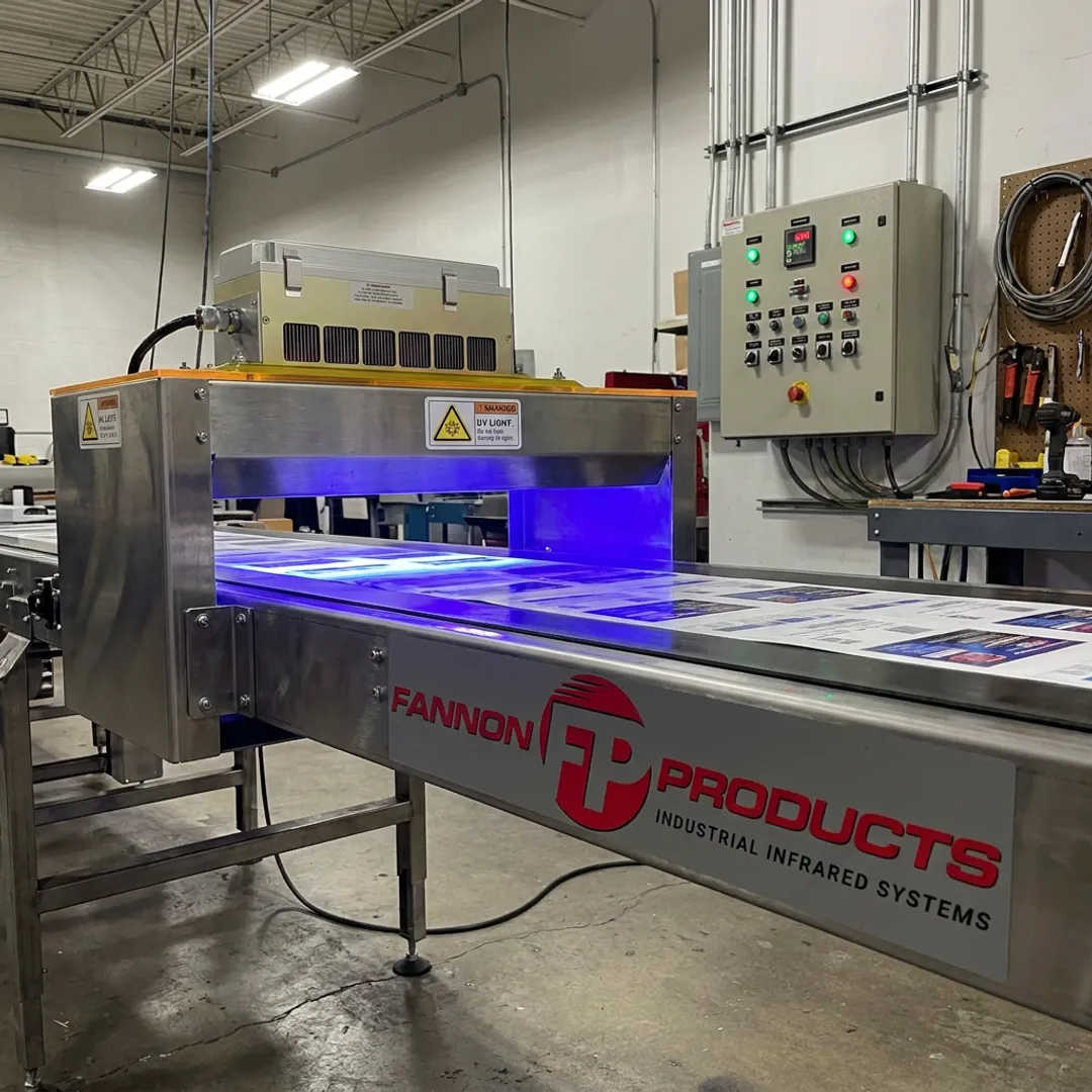 UV LED curing module on a printing line
