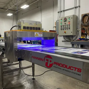 UV LED curing module on a printing line