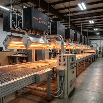 Industrial infrared heater installation