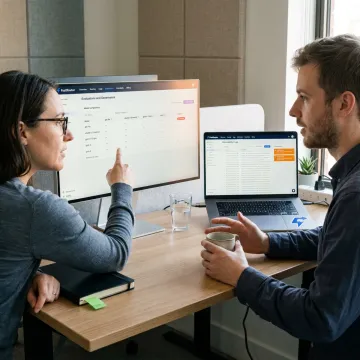 Team reviewing AI governance workflow