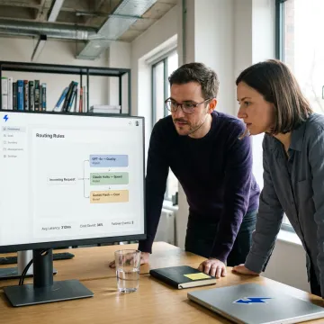 Semantic router directing prompts to different AI models
