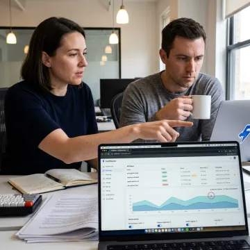 Team reviewing API key governance dashboard