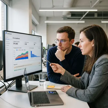 Team reviewing AI cost dashboard