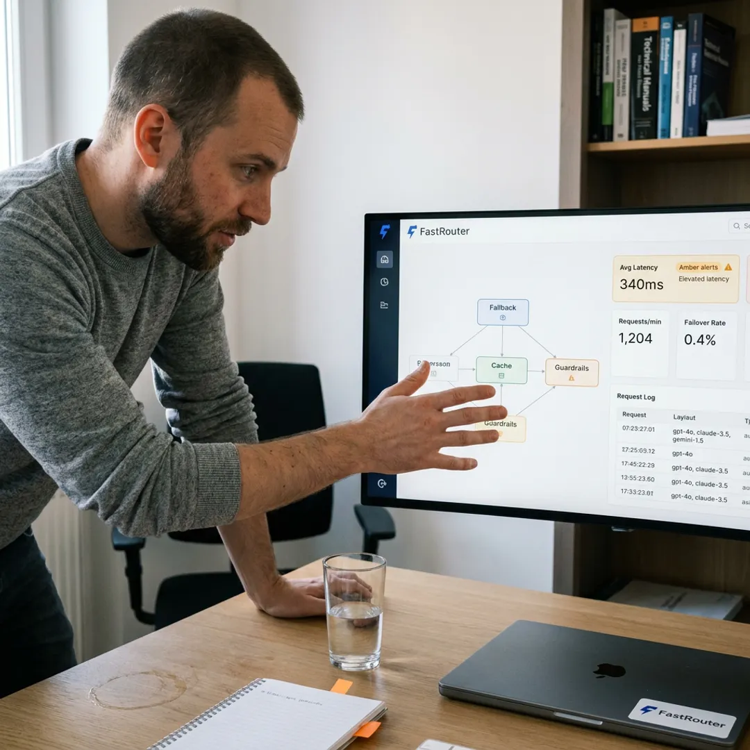 Developer monitoring AI agent workflows