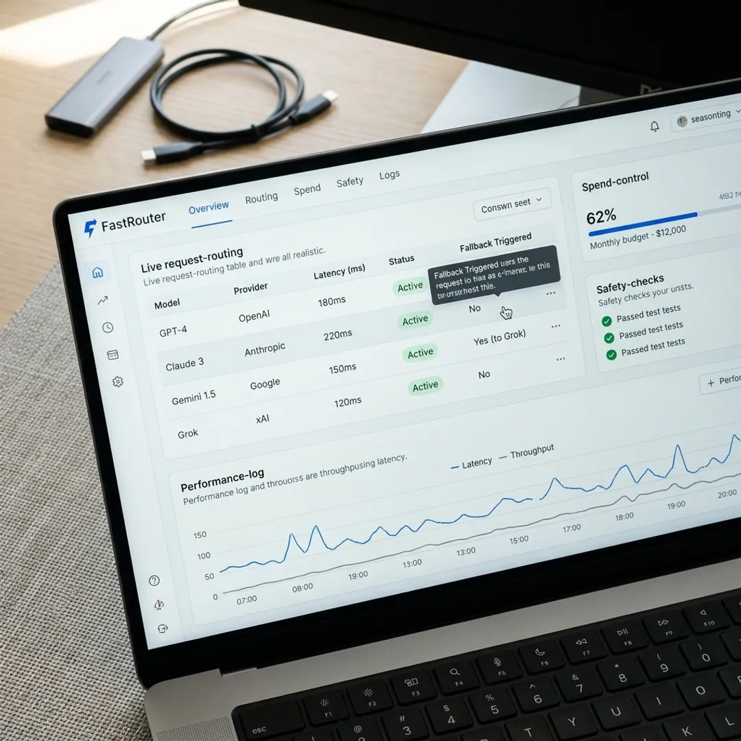 AI agent gateway dashboard with routing controls