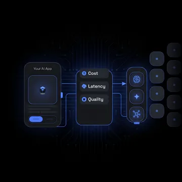 AI routing dashboard comparing multiple models